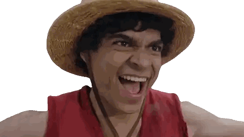 A Man Wearing A Straw Hat And A Red Shirt Sticker