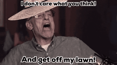 A Man Wearing A Straw Hat Says " I Don T Care What You Think " GIF
