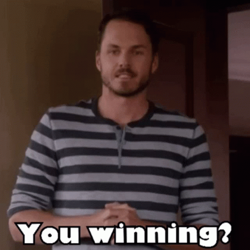 Man In Striped Shirt You Winning GIF