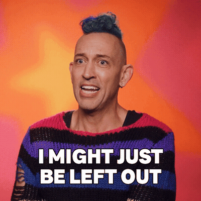 A Man Wearing A Striped Sweater Says " I Might Just Be Left Out " GIF