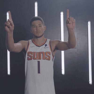 A Man Wearing A Suns Jersey With The Number 1 GIF