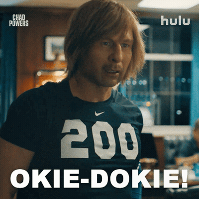 A Man Wearing A T-Shirt That Says 200 Okie-Dokie GIF