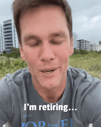 A Man Wearing A T-Shirt That Says " I 'M Retiring " GIF