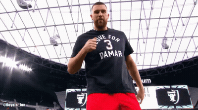A Man Wearing A T-Shirt That Says Live For 3 Damar GIF