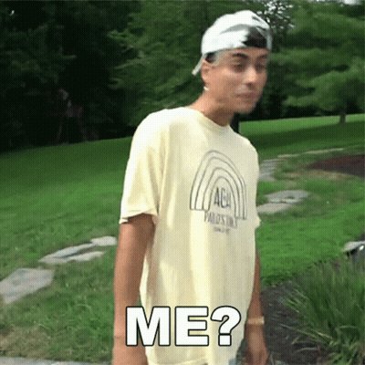 A Man Wearing A T-Shirt With A Rainbow On It And The Word Me On It GIF