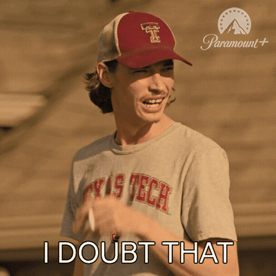 A Man Wearing A Texas Tech Shirt And A Paramount Logo GIF