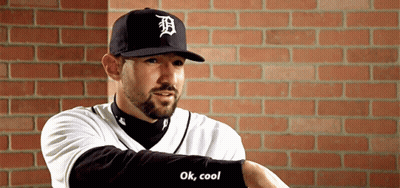 A Man Wearing A Tigers Hat Says " Ok Cool " GIF