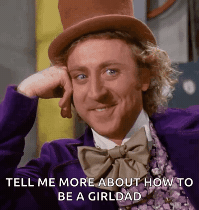 A Man Wearing A Top Hat And A Bow Tie Says Tell Me More About How To Be A Girldad GIF