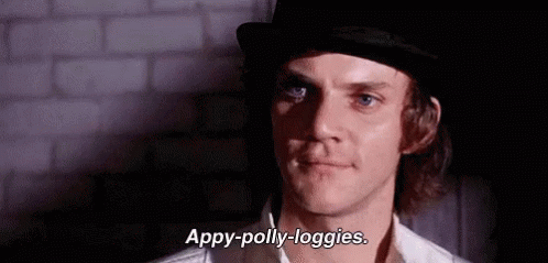 A Man Wearing A Top Hat And A White Shirt Is Saying Appy-Polly-Loggies . GIF