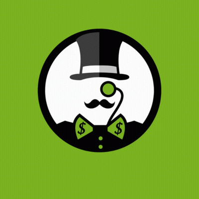 A Man Wearing A Top Hat And Sunglasses Has A Dollar Sign On His Bow Tie GIF
