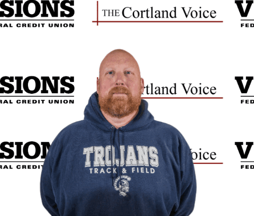 A Man Wearing A Trojans Track And Field Hoodie GIF