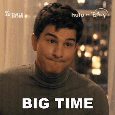 A Man Wearing A Turtleneck Sweater Says " Big Time " GIF