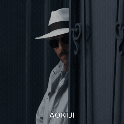A Man Wearing A White Hat And Sunglasses Says Aokaji GIF