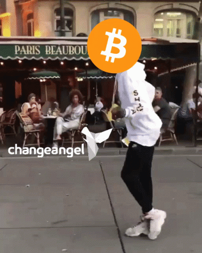 A Man Wearing A White Hoodie With The Word Change Angel On The Bottom GIF