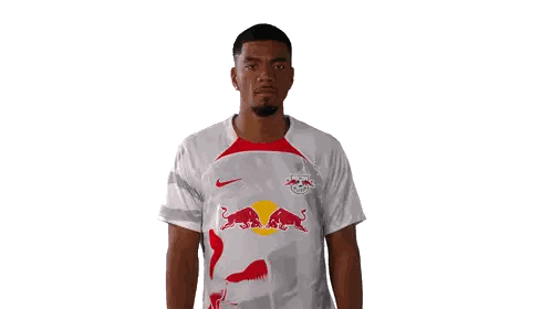 A Man Wearing A White Jersey With Red Bulls On It Sticker
