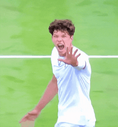 A Man Wearing A White Shirt With The Letter Oc On The Front GIF