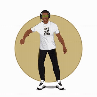 A Man Wearing A White T-Shirt That Says Ain T Hard 2 Find GIF
