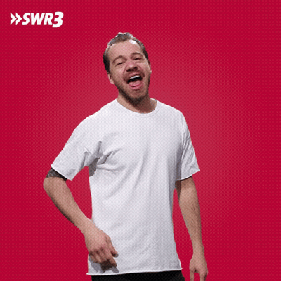 A Man Wearing A White T-Shirt With Swr3 Written On The Bottom GIF