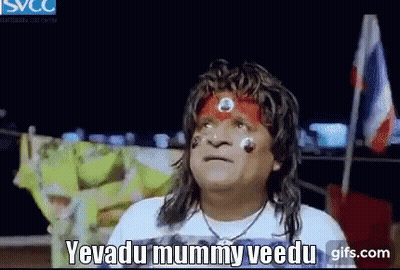 A Man Wearing A Wig And A Bandana Says Yevadu Mummy Vedu GIF