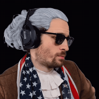 A Man Wearing A Wig And Headphones Has The Word Bose On The Headphones GIF