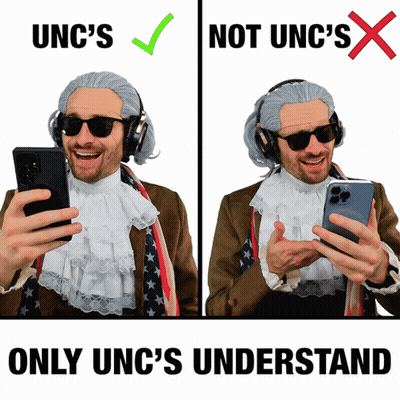 A Man Wearing A Wig And Headphones Is Holding A Cell Phone With The Words Only Unc 'S Understand Underneath Him GIF