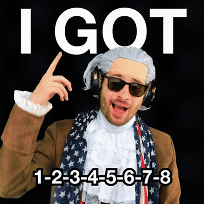 A Man Wearing A Wig And Headphones Says " I Got 1-2-3-4-5-6-7-8 " GIF