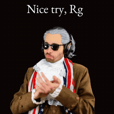 A Man Wearing A Wig And Sunglasses Applauds With The Words Nice Try Rg Above Him GIF