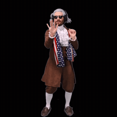 A Man Wearing A Wig And Sunglasses Is Smiling GIF