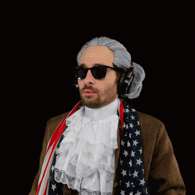 A Man Wearing A Wig And Sunglasses Says " Wait What " GIF