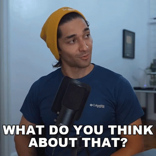 Man In Yellow Beanie Asking What Do You Think About That GIF