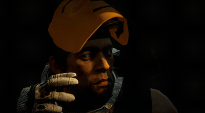 A Man Wearing A Yellow Mask With A Smile On It GIF