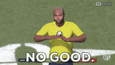 A Man Wearing A Yellow Shirt With A Snapchat Logo On It Says No Good GIF