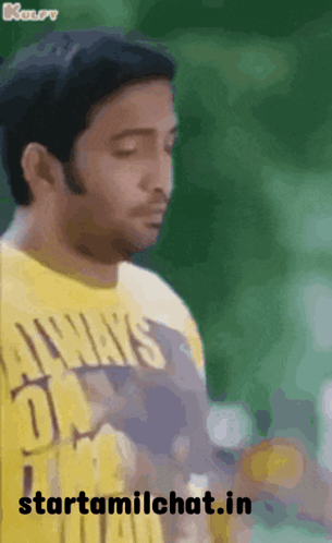 A Man Wearing A Yellow T-Shirt With The Words Always On It GIF