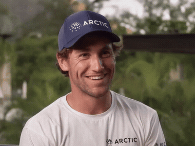 A Man Wearing An Arctic Hat And A White Shirt GIF