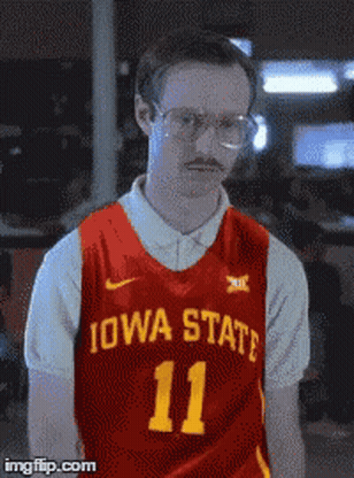 A Man Wearing An Iowa State Jersey With The Number 11 GIF