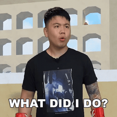 A Man Wearing Boxing Gloves And A Shirt That Says What Did I Do GIF