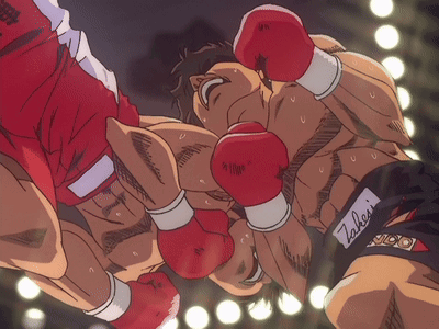 A Man Wearing Boxing Gloves Has A Label On His Shorts That Says " Takei " GIF