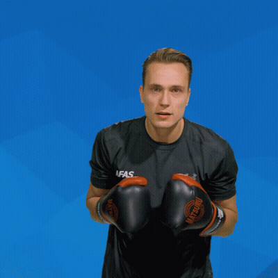 A Man Wearing Boxing Gloves That Say Afas GIF