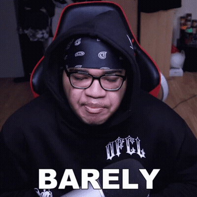 A Man Wearing Glasses And A Bandana Has Barely Written On His Face GIF
