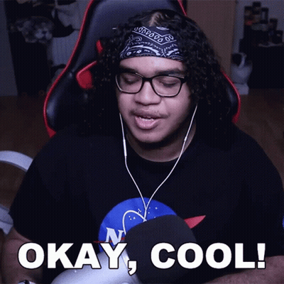A Man Wearing Glasses And A Bandana Says " Okay Cool " GIF