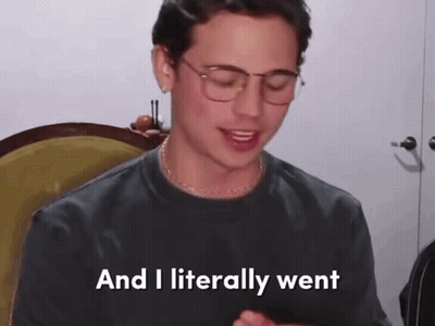 A Man Wearing Glasses And A Black Shirt Says And I Literally Went GIF