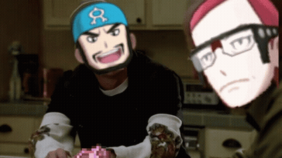 A Man Wearing Glasses And A Blue Hat With The Letter O On It GIF