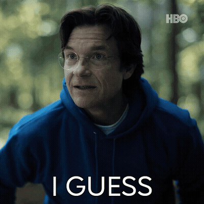A Man Wearing Glasses And A Blue Hoodie Says I Guess In White Letters GIF