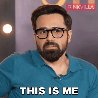 A Man Wearing Glasses And A Blue Shirt Says This Is Me GIF