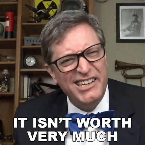 A Man Wearing Glasses And A Bow Tie Says It Isn T Worth Very Much GIF