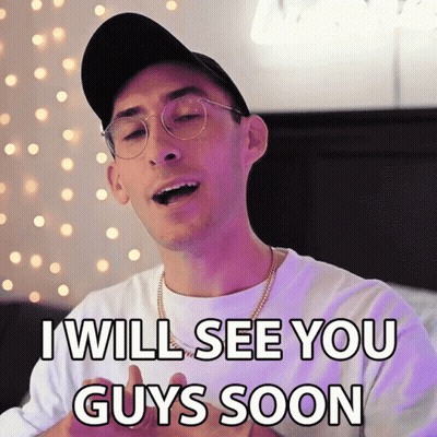 A Man Wearing Glasses And A Hat Is Saying I Will See You Guys Soon GIF
