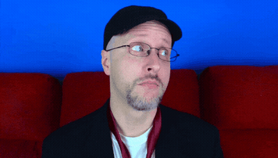 A Man Wearing Glasses And A Hat Looks Up At Something GIF