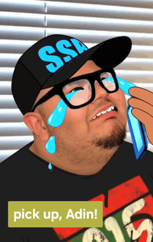 A Man Wearing Glasses And A Hat With The Word Ssa On It Is Crying GIF