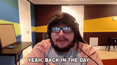 A Man Wearing Glasses And A Headset Says Yeah Back In The Day GIF