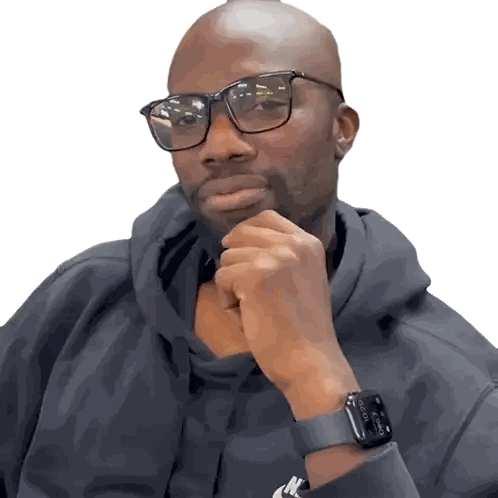 A Man Wearing Glasses And A Nike Watch Looks At The Camera Sticker